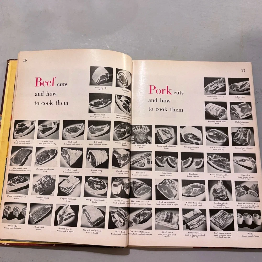 Vtg 1965 Better Homes Gardens Meat CookBook Retro MCM Kitchen Kitsch Cottagecore